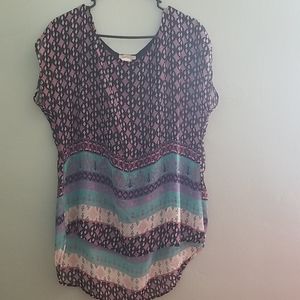 Short sleeve sheer blouse